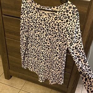 Long sleeve leopard print tunic size small